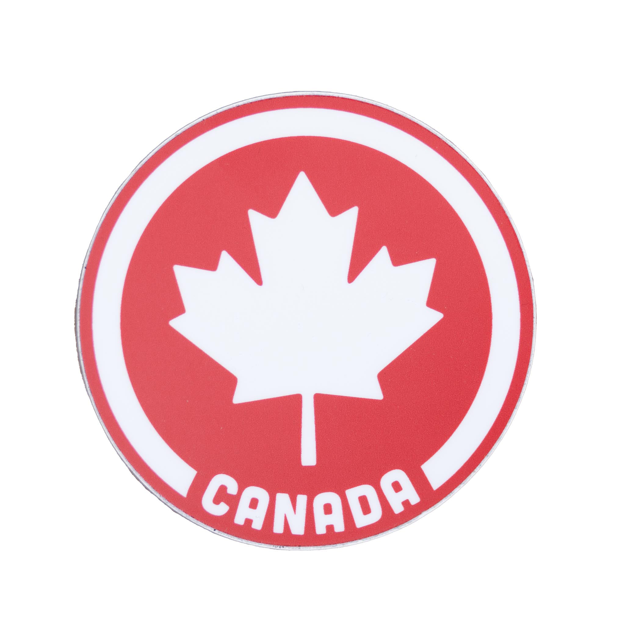 Canada Die Cut Sticker - Maple Leaf in Red Circle